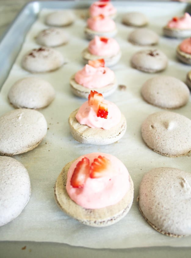 under-mixed swiss macarons