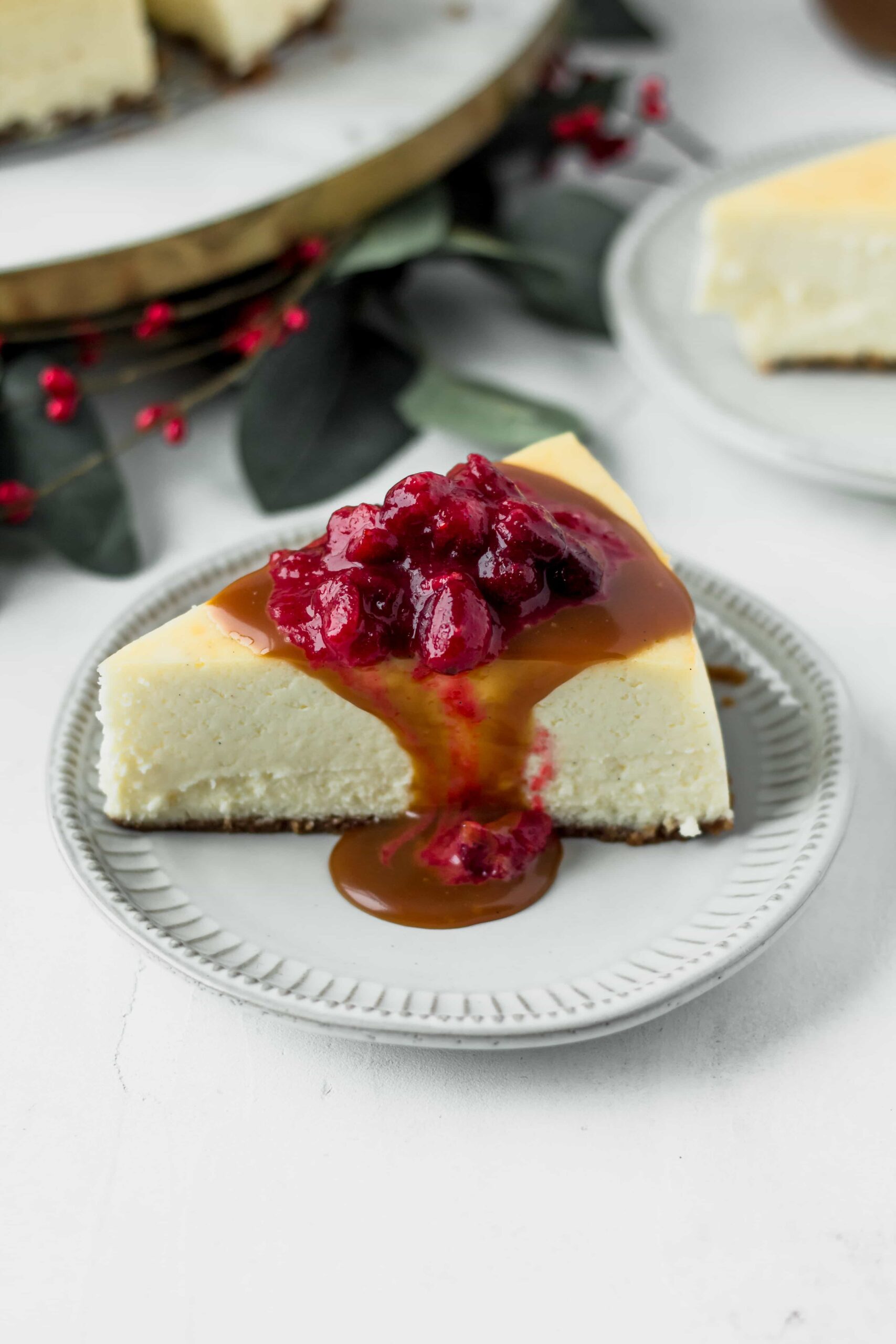 cranberry caramel cheesecake