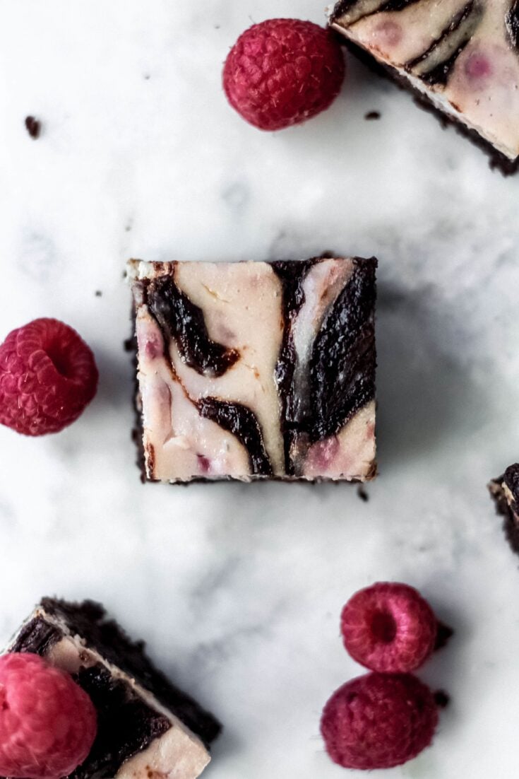 raspberry cheese cake brownie slice