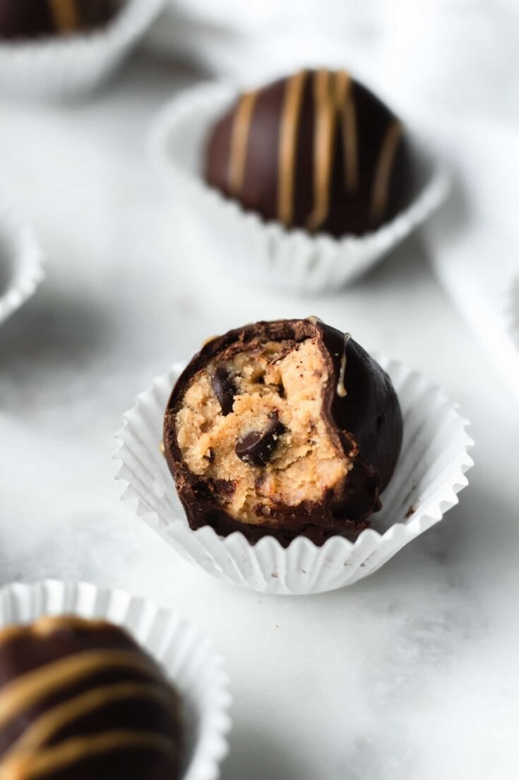 cookie dough truffles bite shot