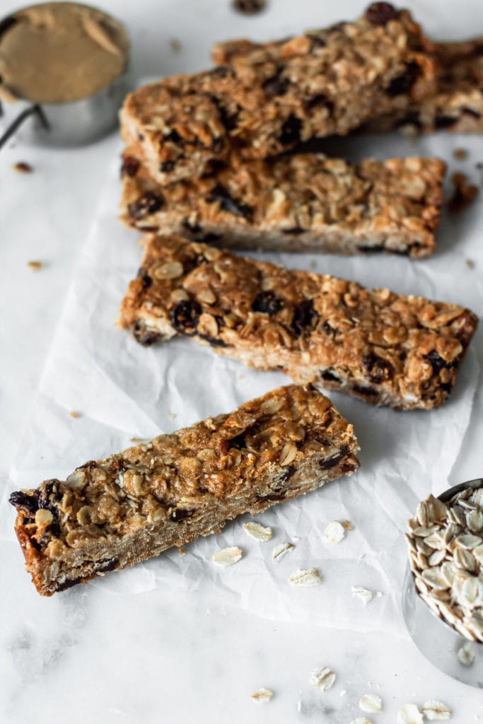raisin bars with scattered oats