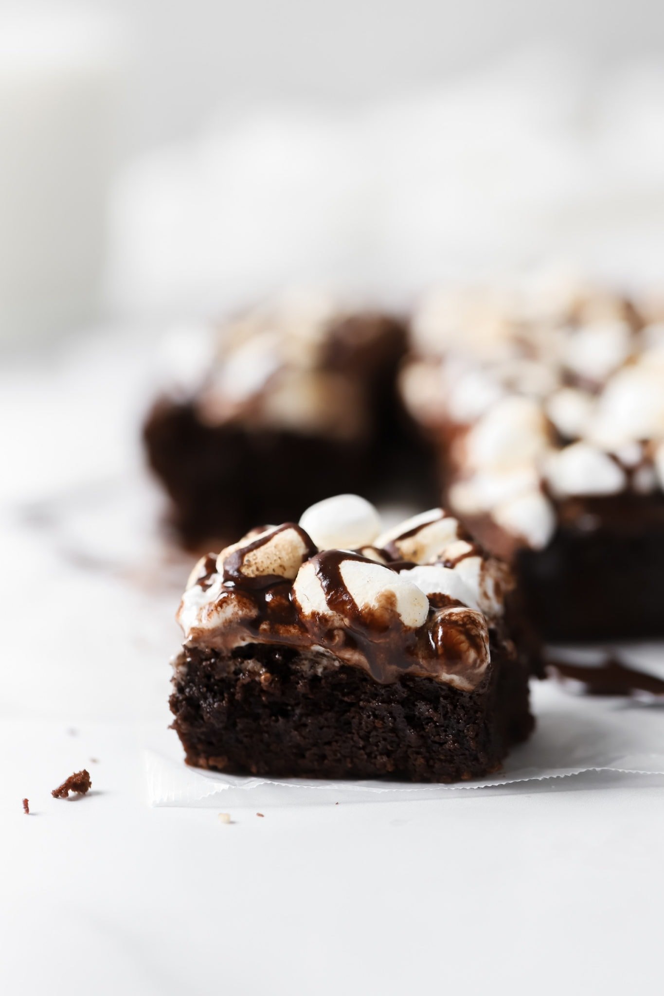 Hot Chocolate Brownies with Toasted Marshmallows - Baran Bakery