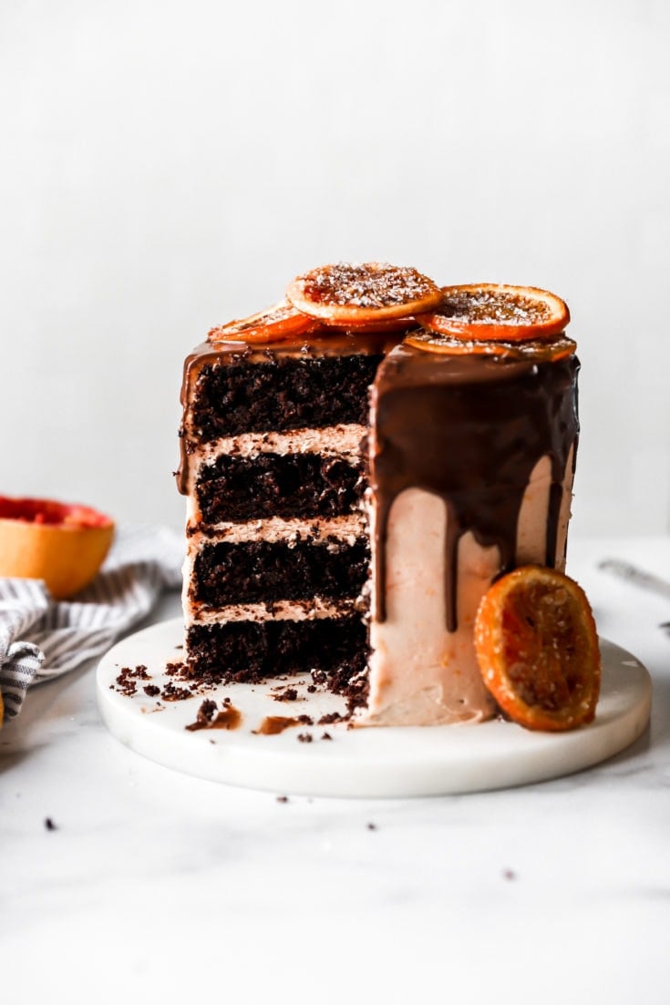 dark chocolate blood orange cake
