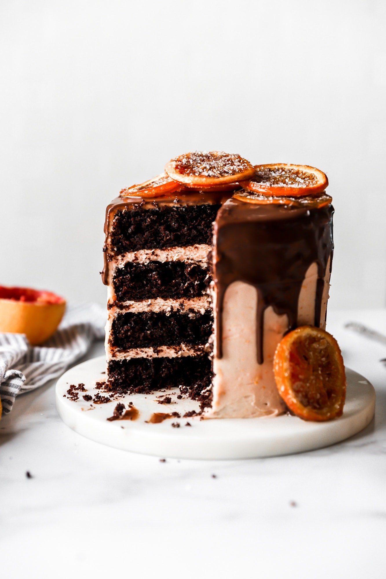 Dark Chocolate Blood Orange Cake Recipe - Baran Bakery
