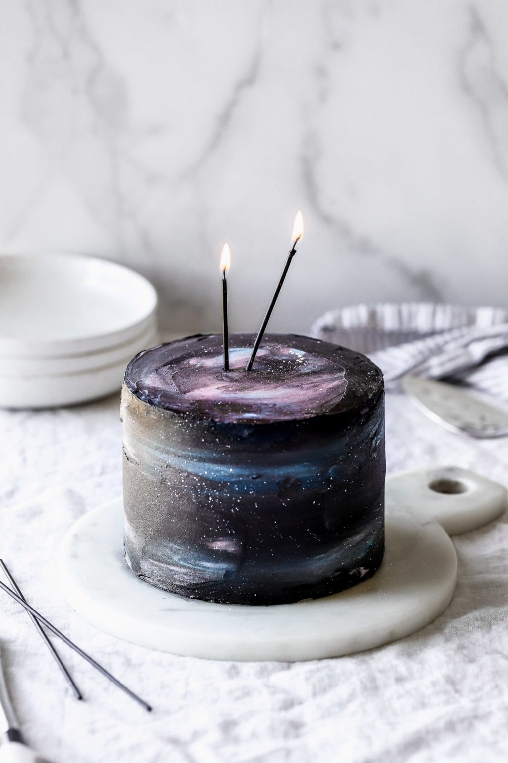 Buttercream Galaxy Cake with step-by-step tutorial - Baran Bakery