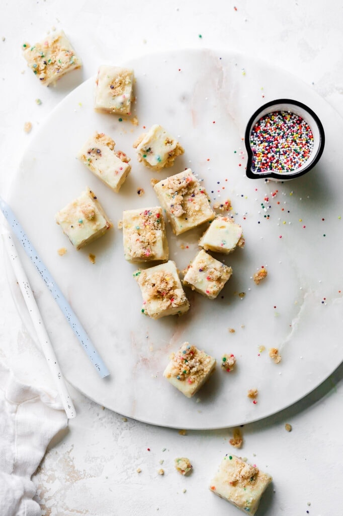 homemade fudge with sprinkles