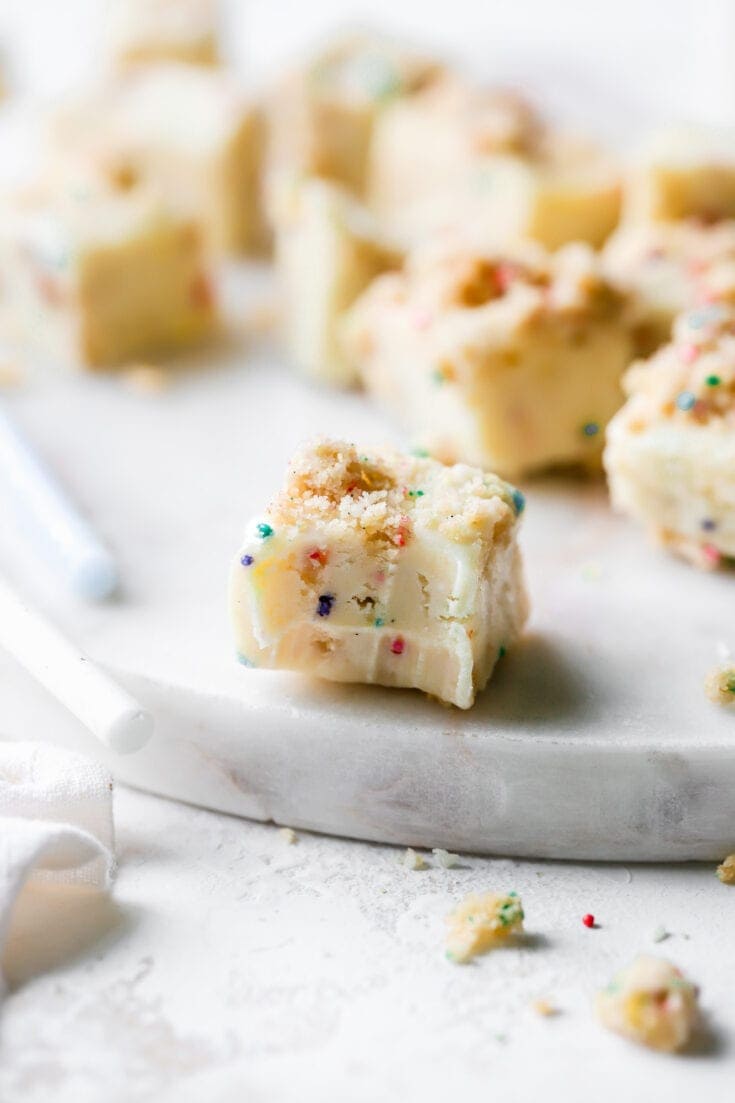 white chocolate birthday cake fudge