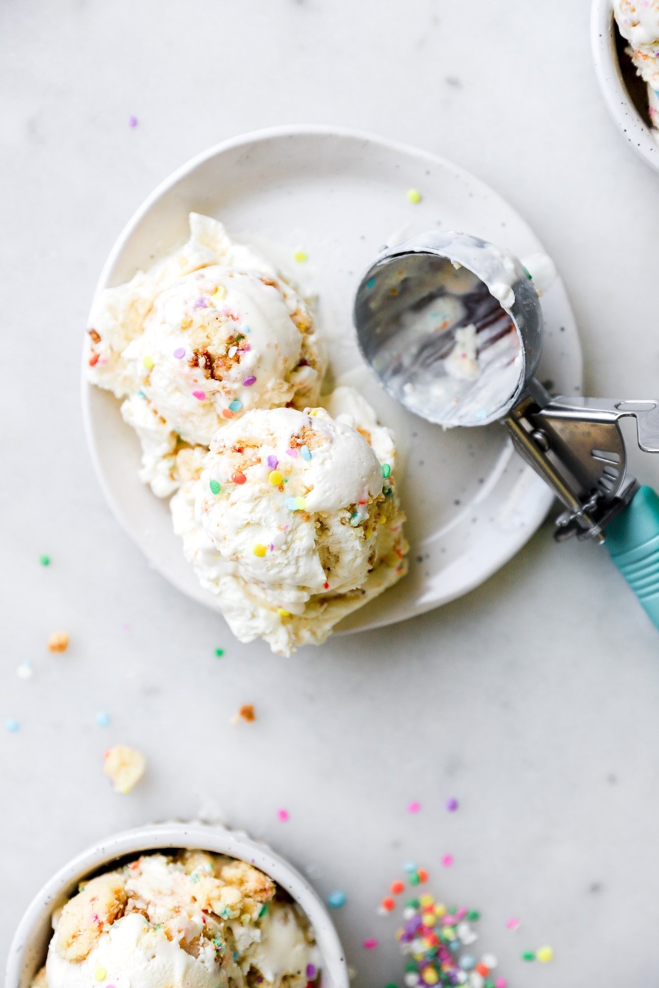 Birthday Cake Ice Cream with Brown Butter Swirls - Baran Bakery