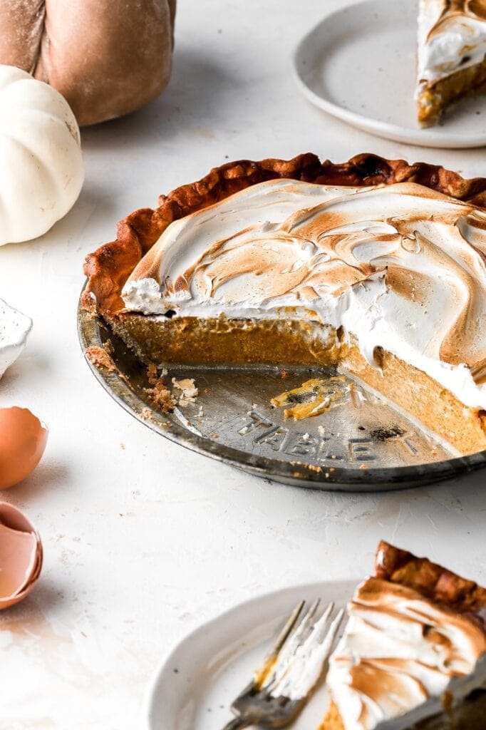 pumpkin pie with toasted meringue topping