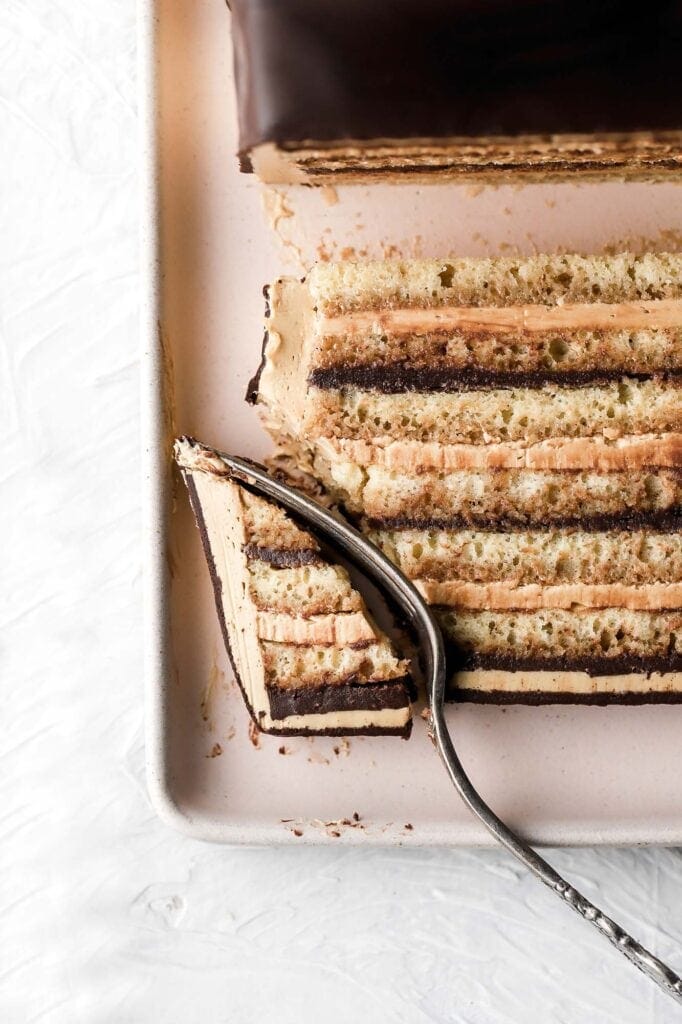 French Opera Cake Recipe Double Layers Baran Bakery