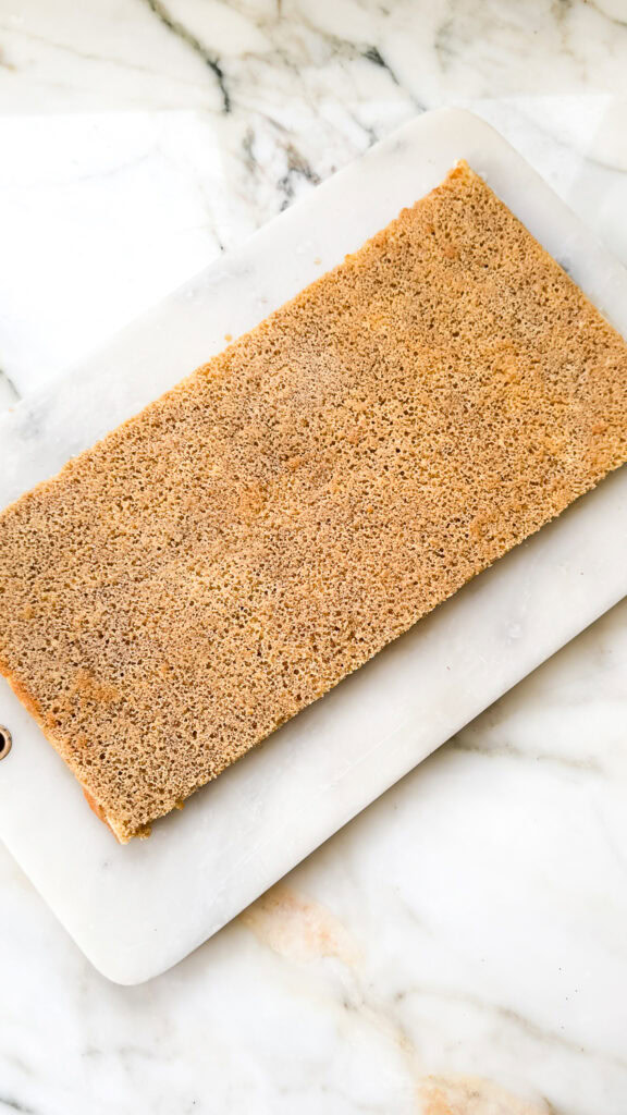 slice of jaconde sponge soaked with coffee syrup