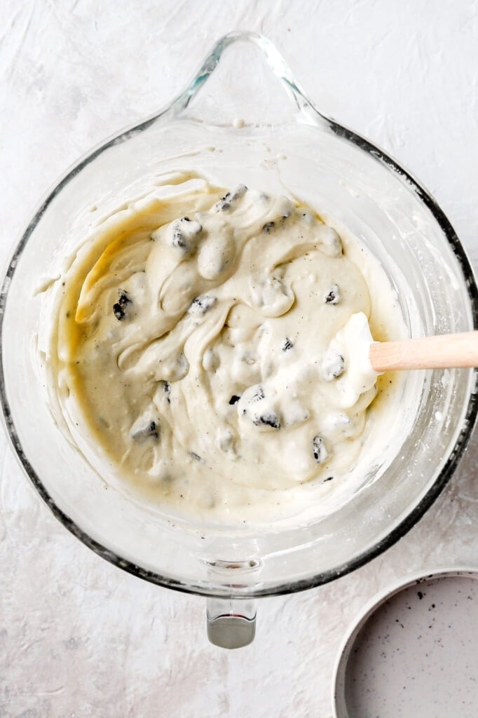 vanilla batter with oreo chunks