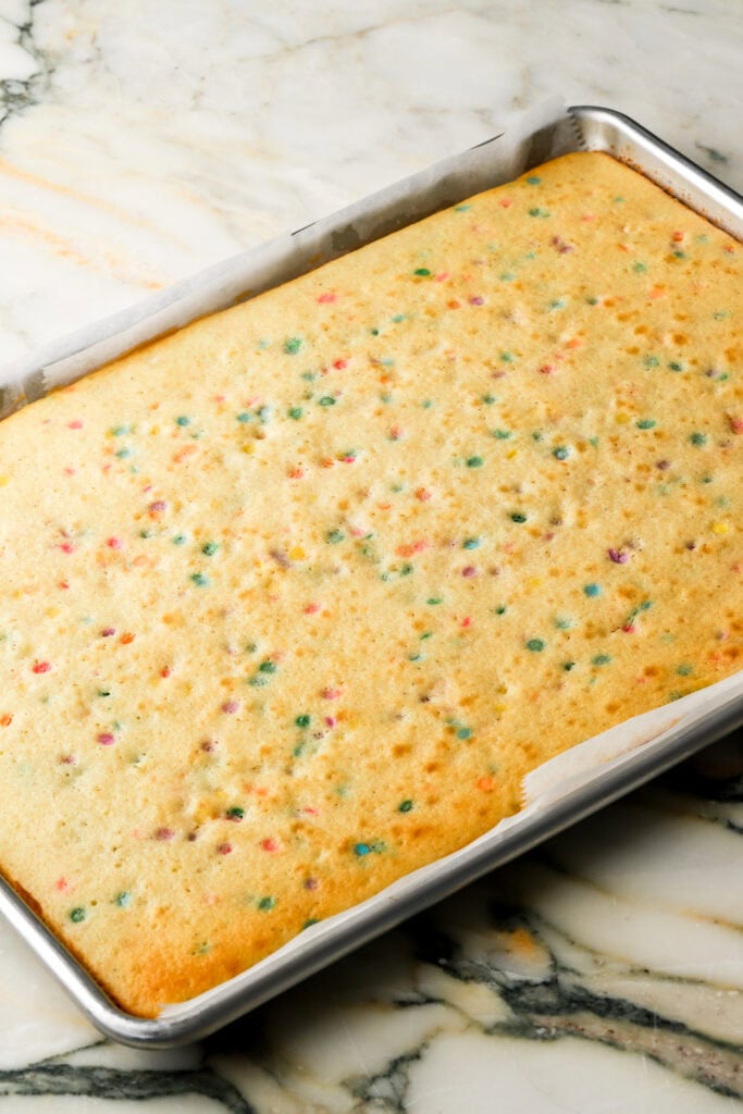 cake finished baking in pan
