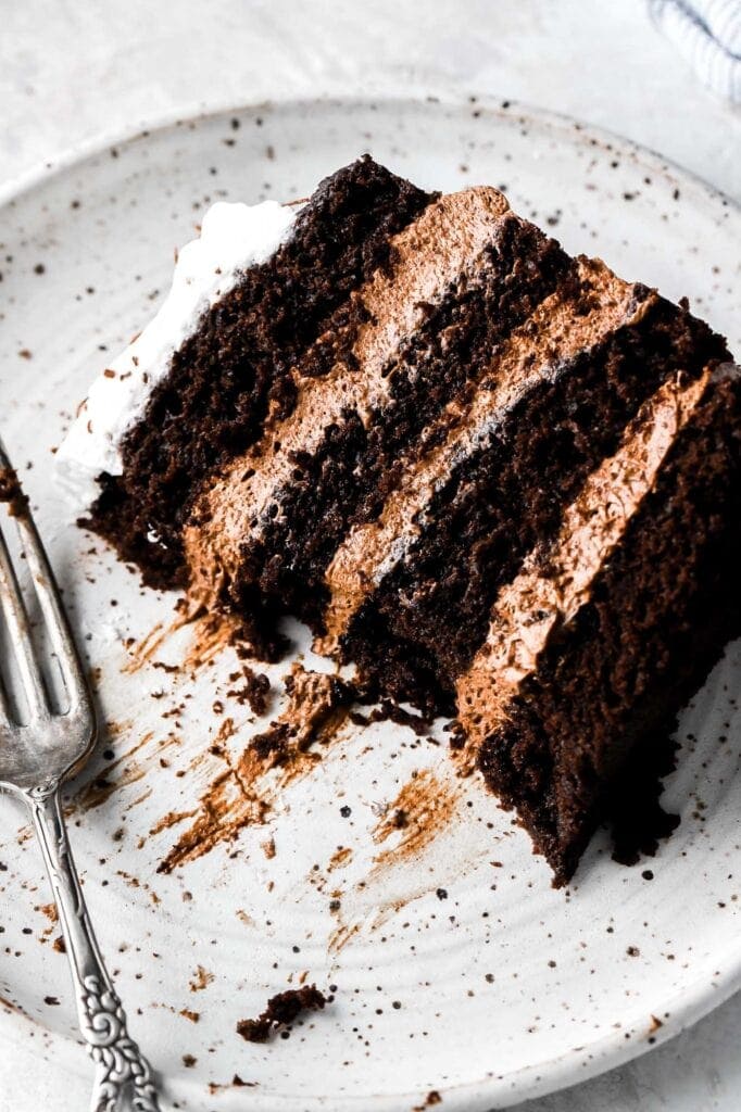 chocolate mousse cake, close up