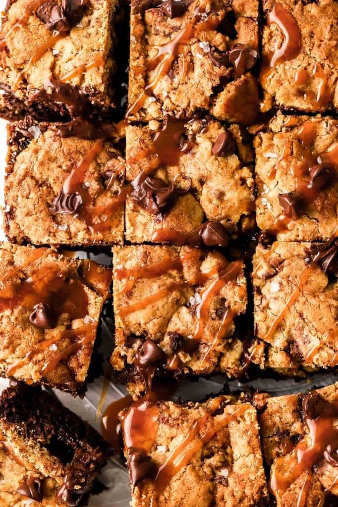 slutty brownies with salted caramel sauce
