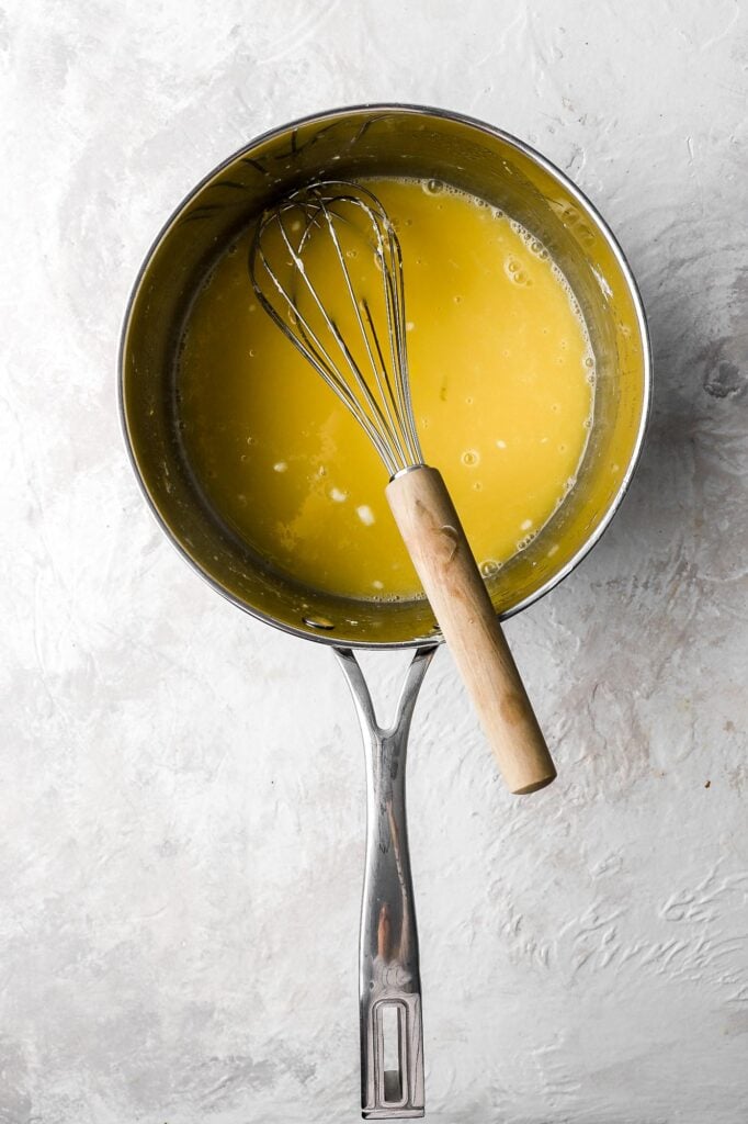 whisk all the ingredients over medium-low heat