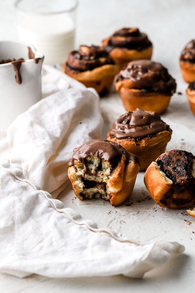 Chocolate Cinnamon Rolls with Chocolate Glaze - Baran Bakery