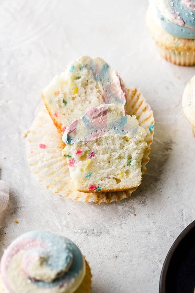 funfetti cupcakes with unicorn sprinkles