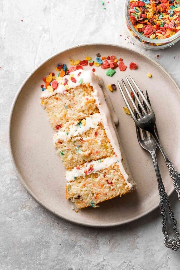 slice of cake with forks