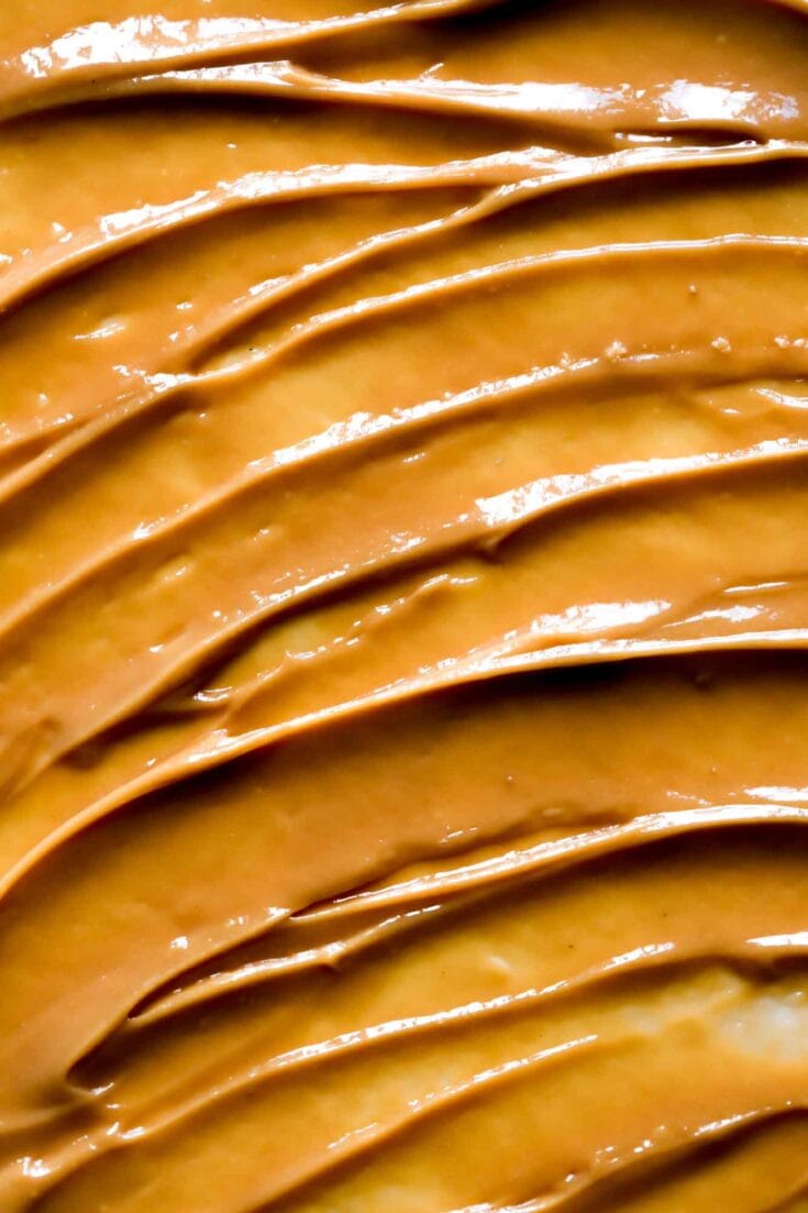 swirls of caramelized white chocolate ganache