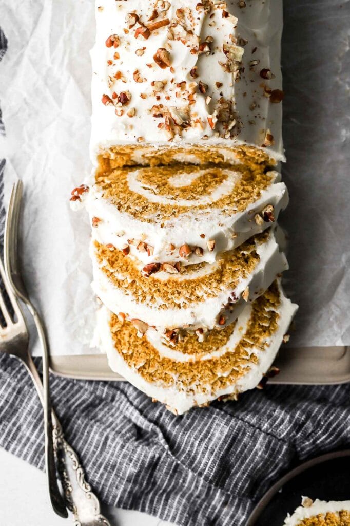 Pumpkin Roll with Cream Cheese Filling - Creations by Kara