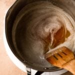 brown solids settling