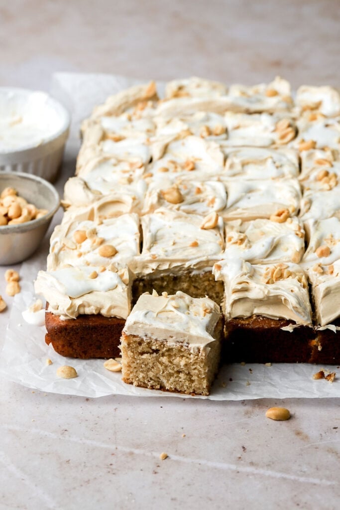 banana fluffernutter cake bite shot