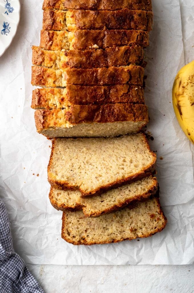 banana bread sliced