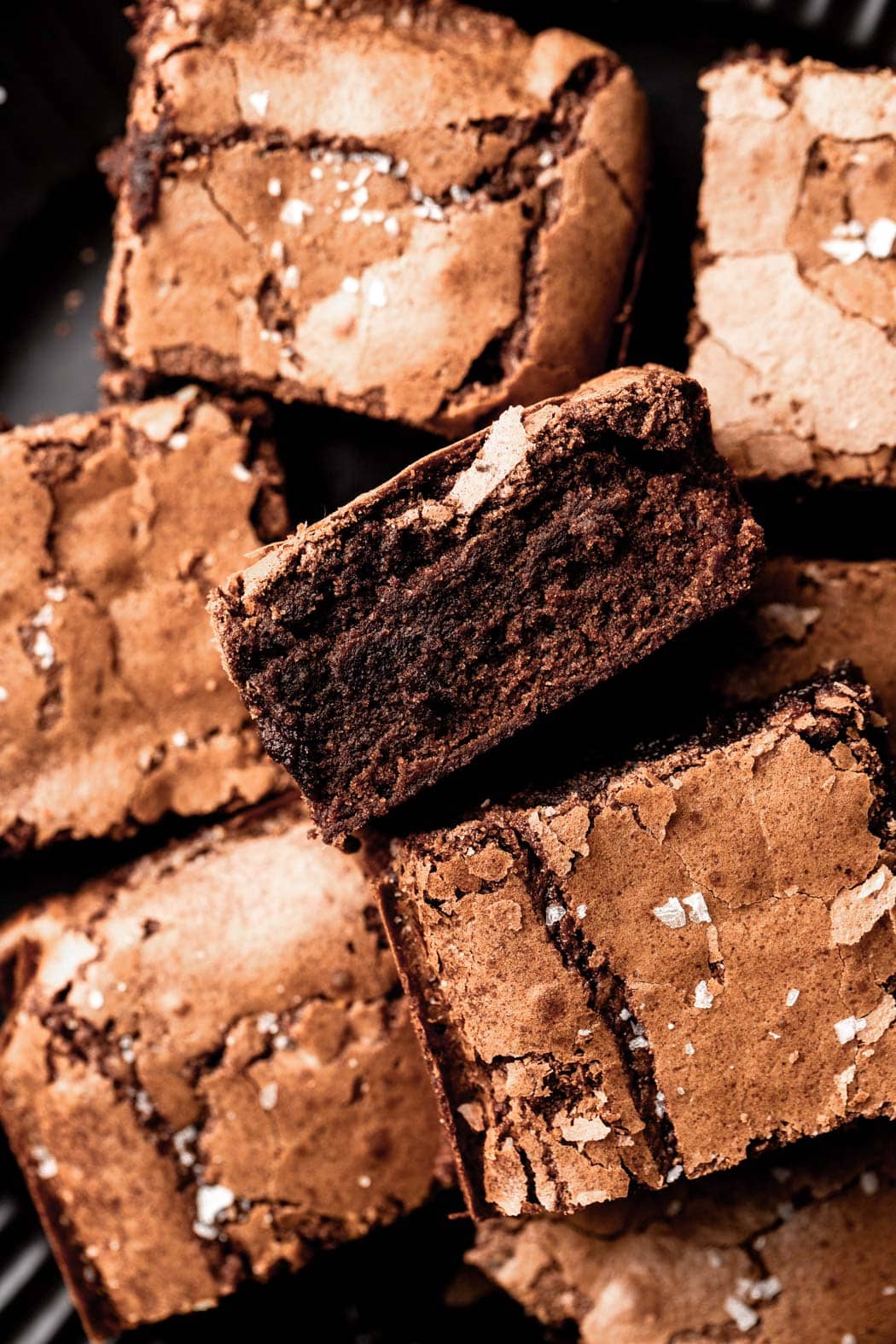 close up texture small batch brownies