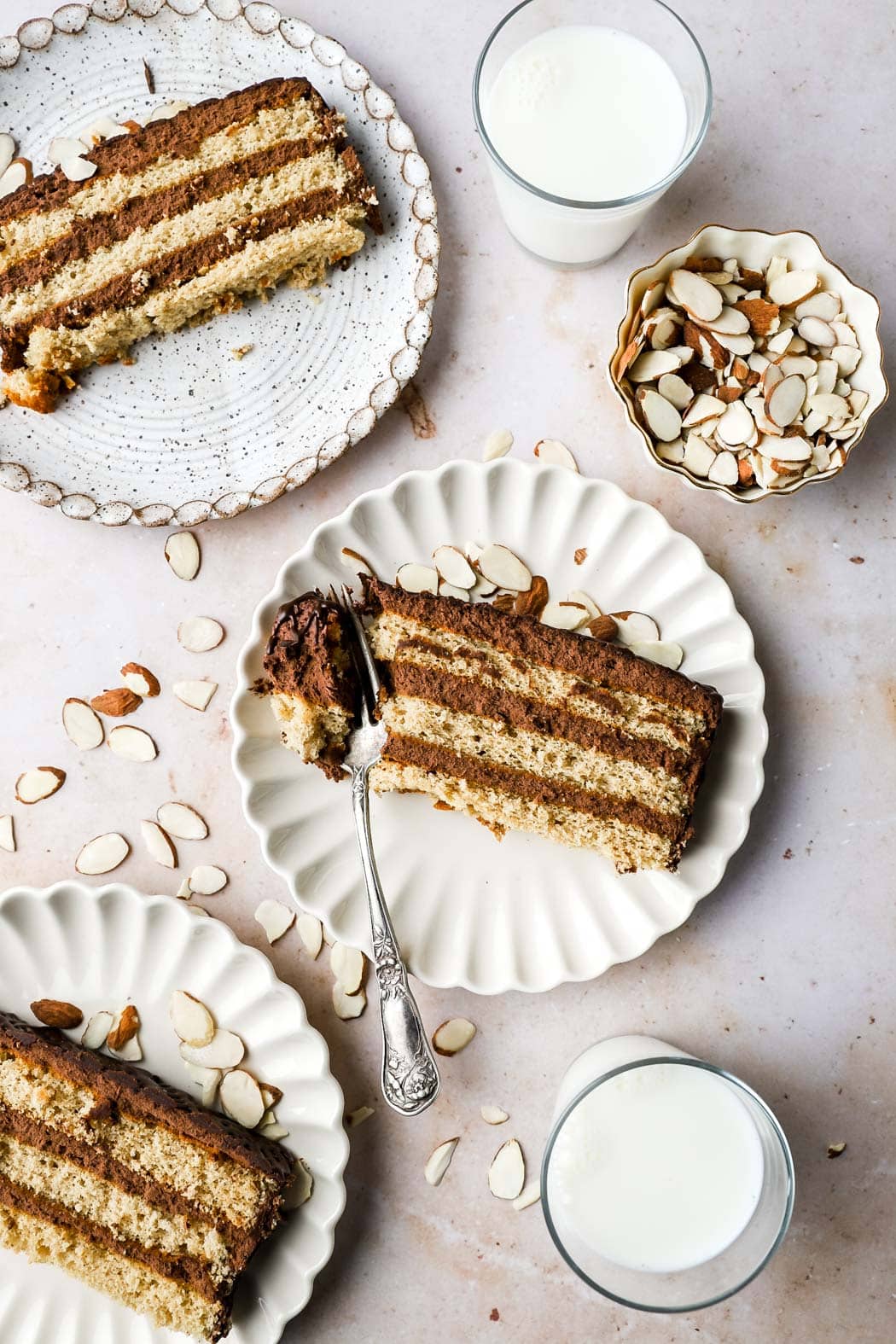 spiced honey chocolate cake slice