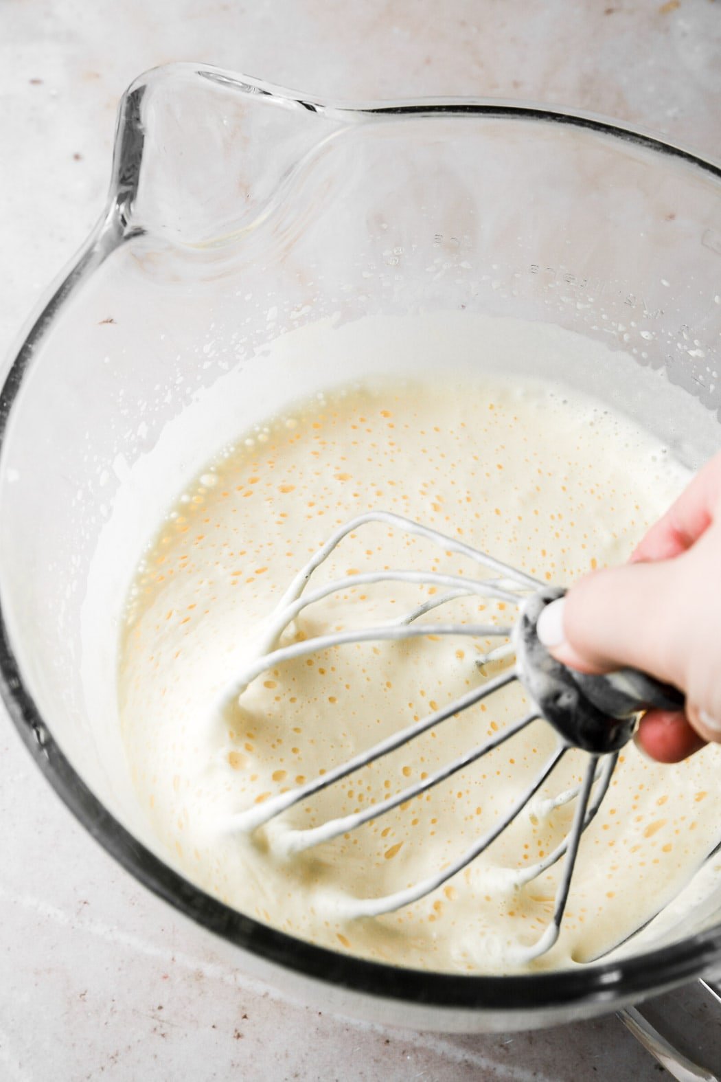 whipped eggs with sugar