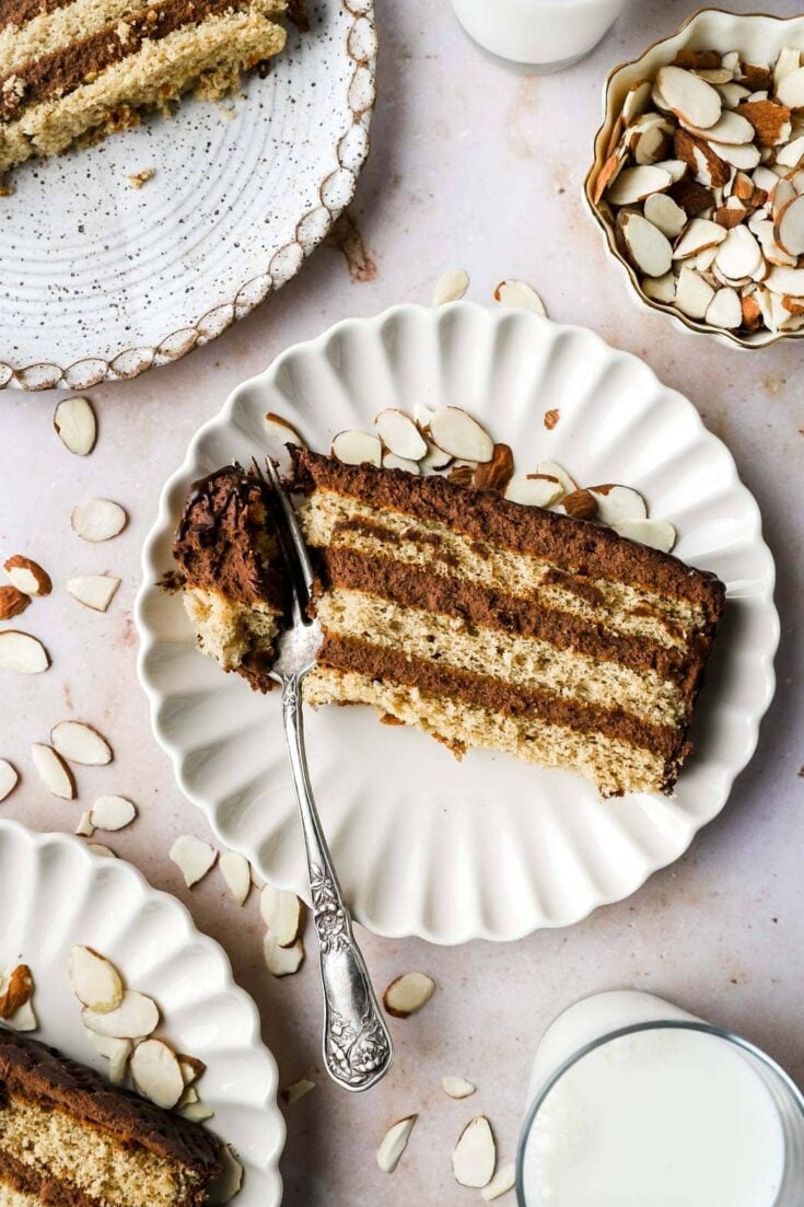 spiced honey chocolate cake slice