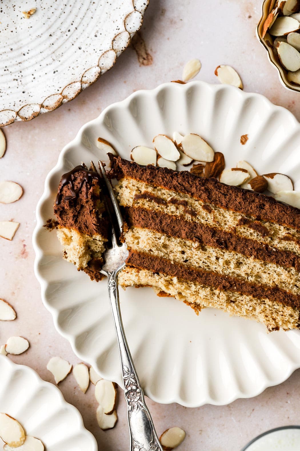 spiced honey chocolate cake slice