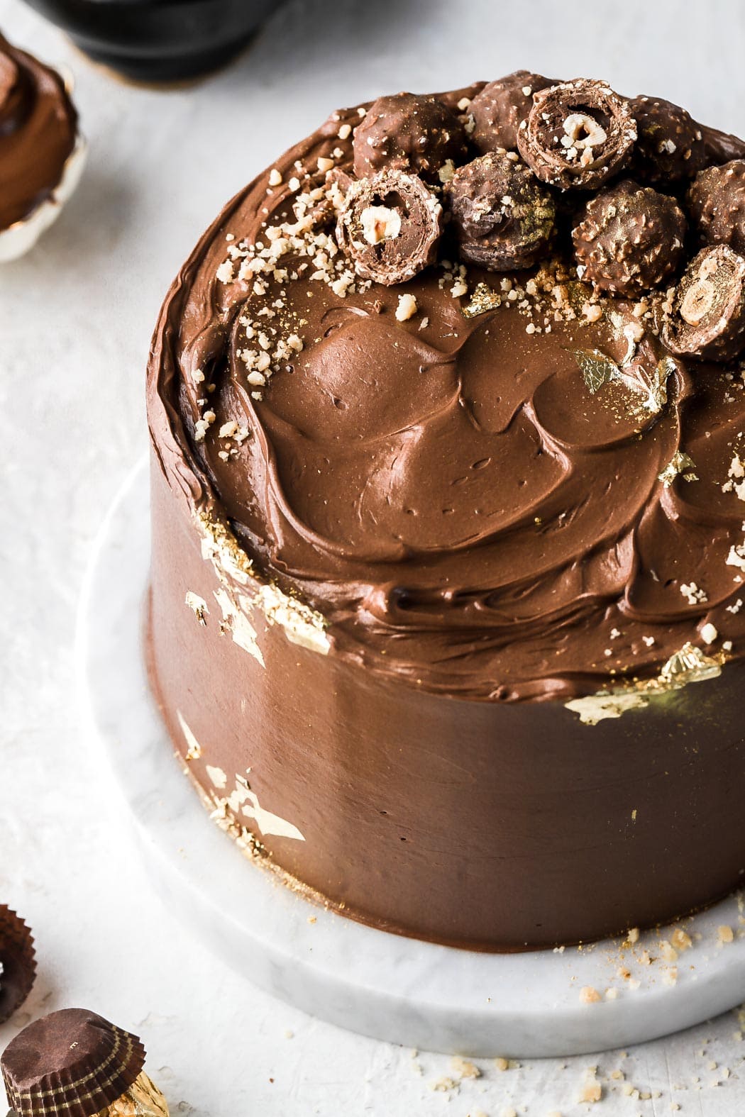 ferrero rocher cake close up