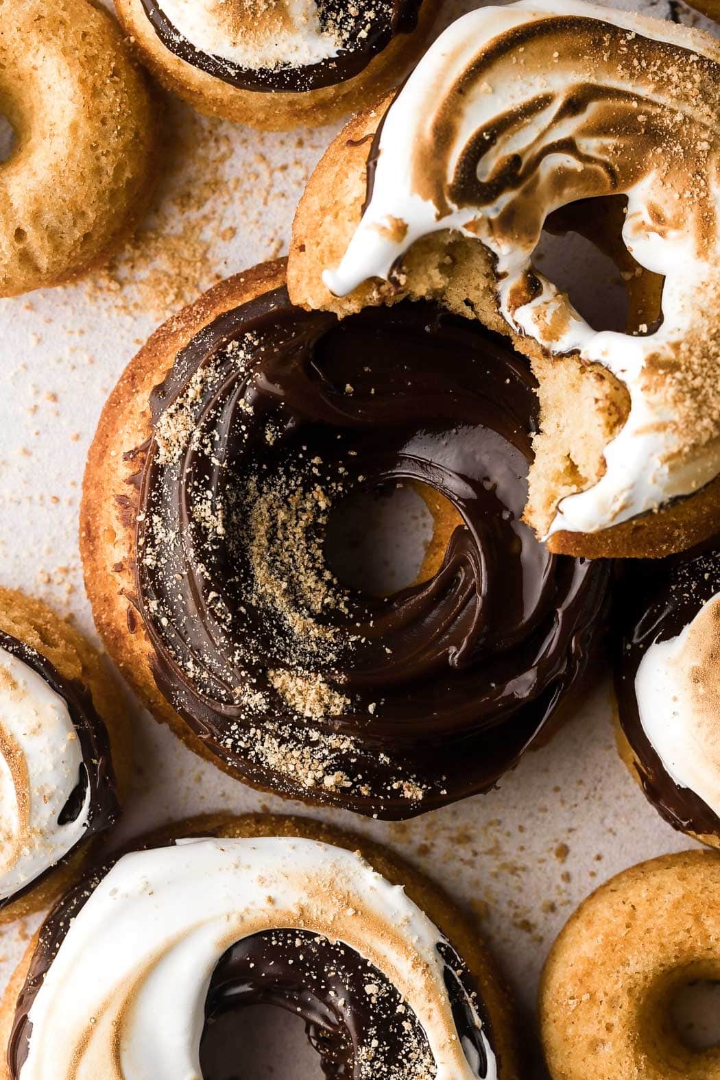 s'mores donuts piled on top of each other