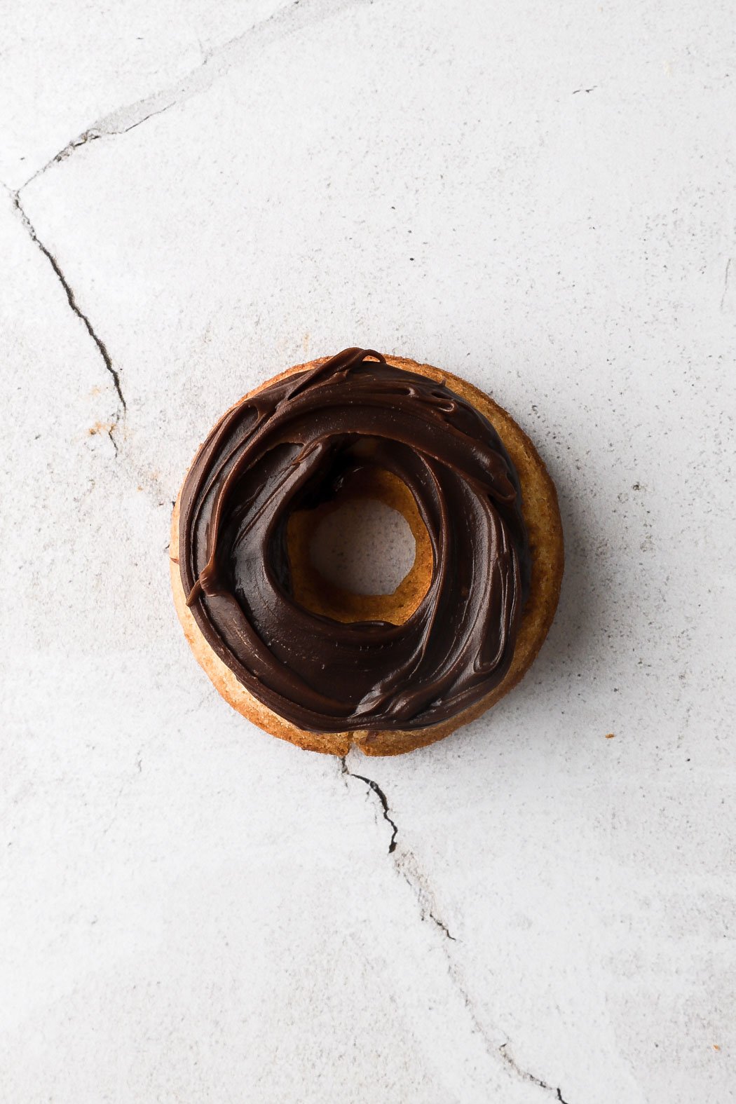 donut frosted with chocolate ganache