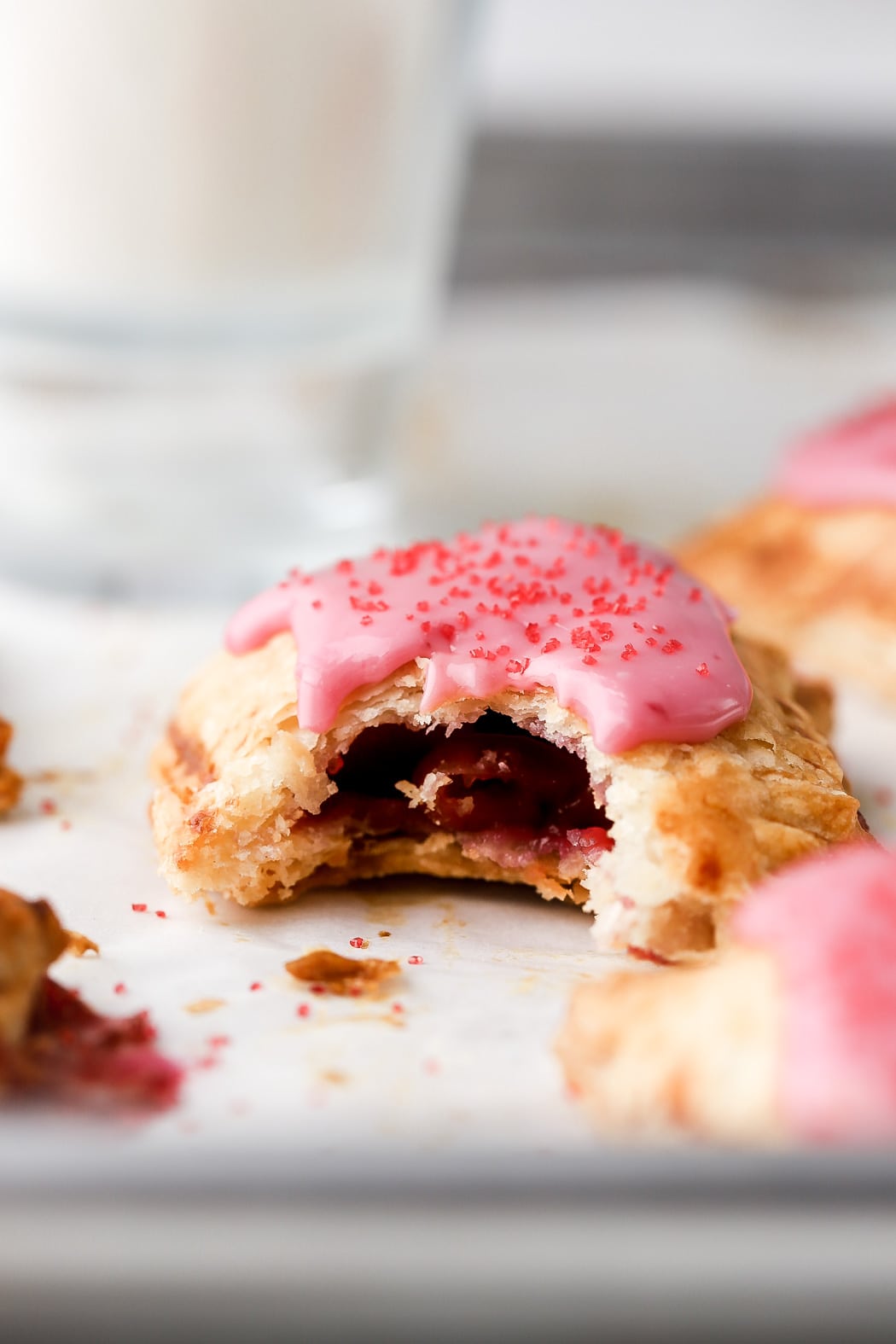 cherry pop tarts with bite taken out