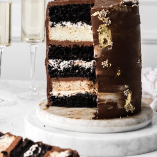 inside layers of tuxedo cake