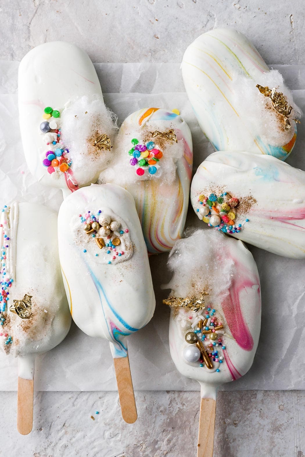7 cakesicles with sprinkles