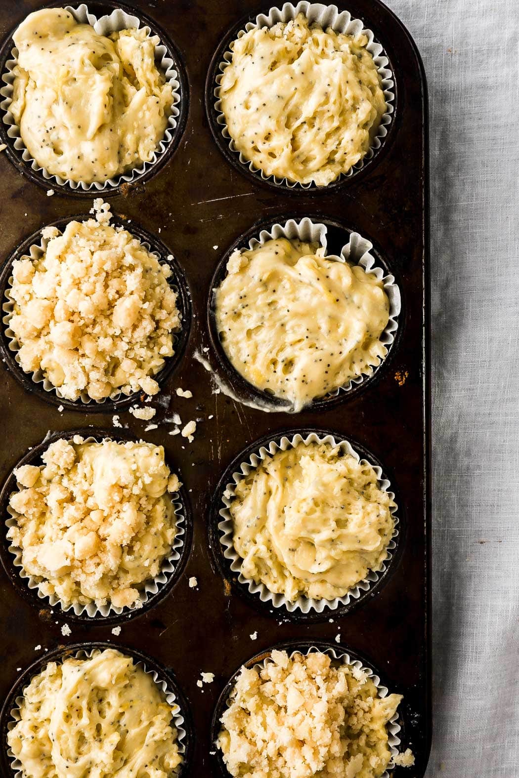 fill muffin pans, top with *optional* streusel
