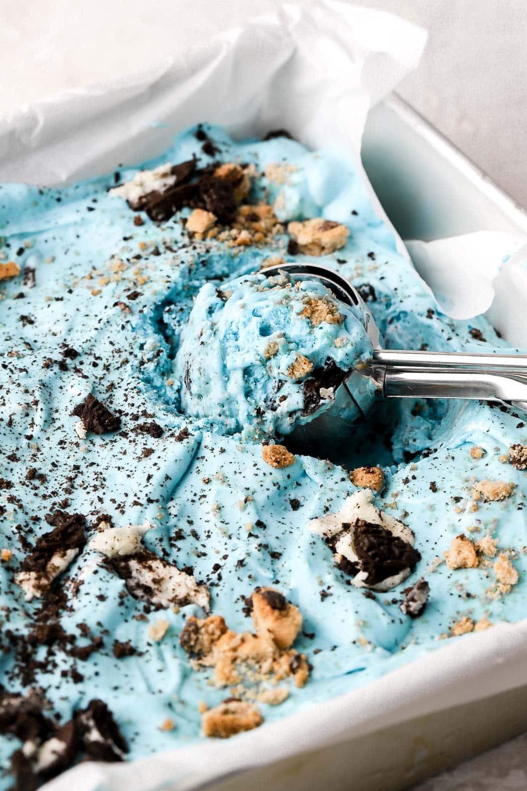 Homemade Cookie Monster Ice Cream