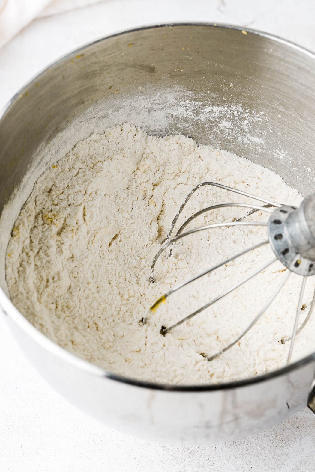 combine dry ingredients with lemon zest