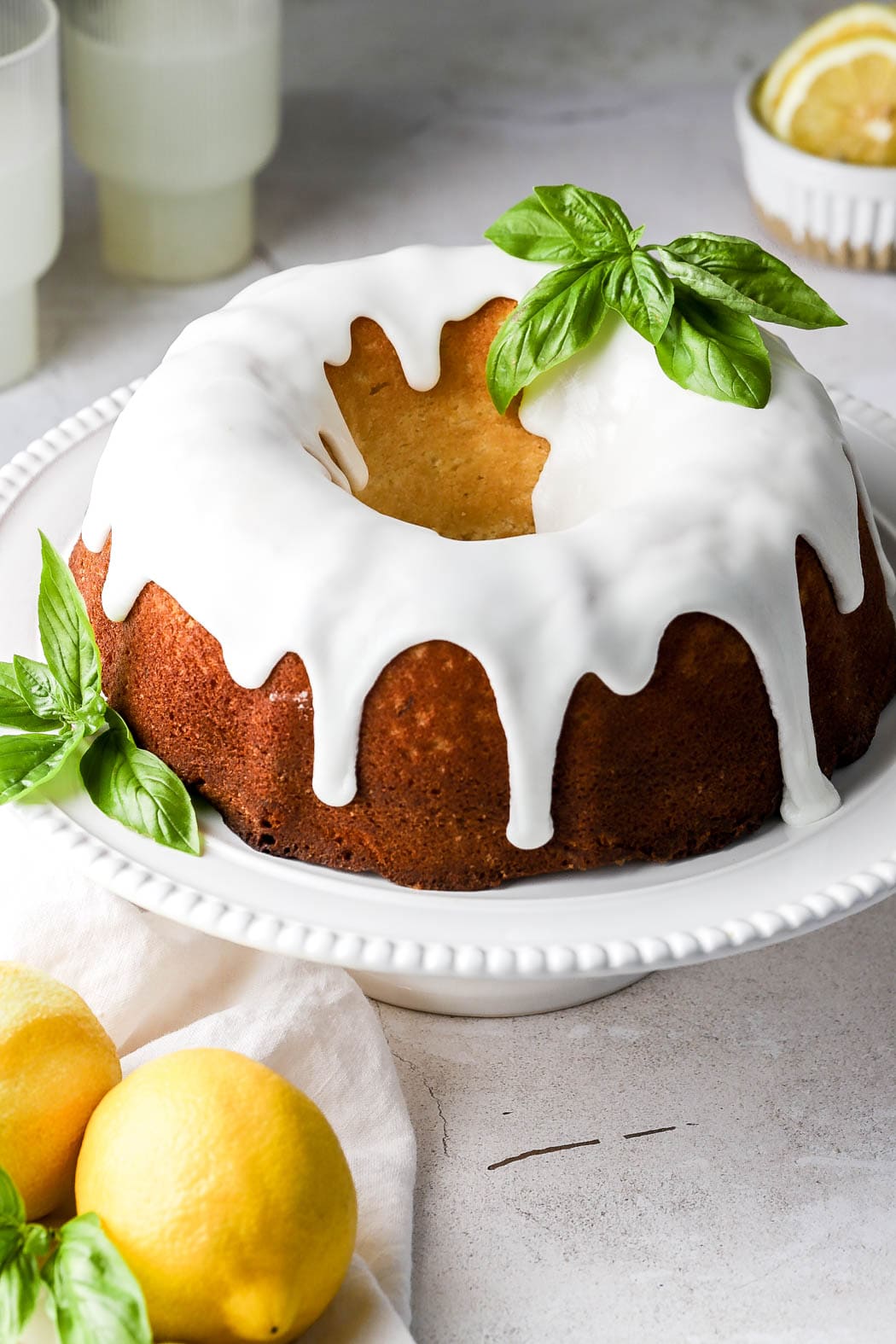 Lemonade bundt cake with lemon glaze