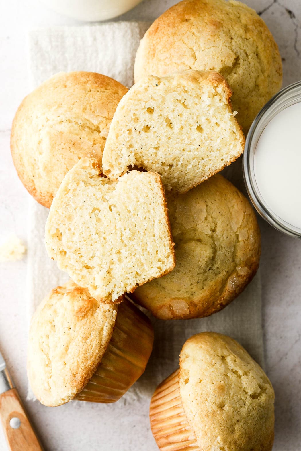 inside crumb of vanilla muffins