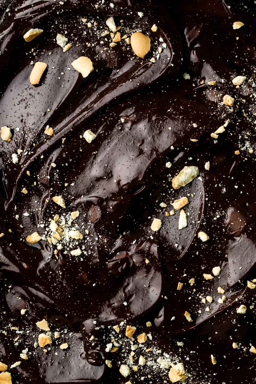 dark chocolate ganache topping