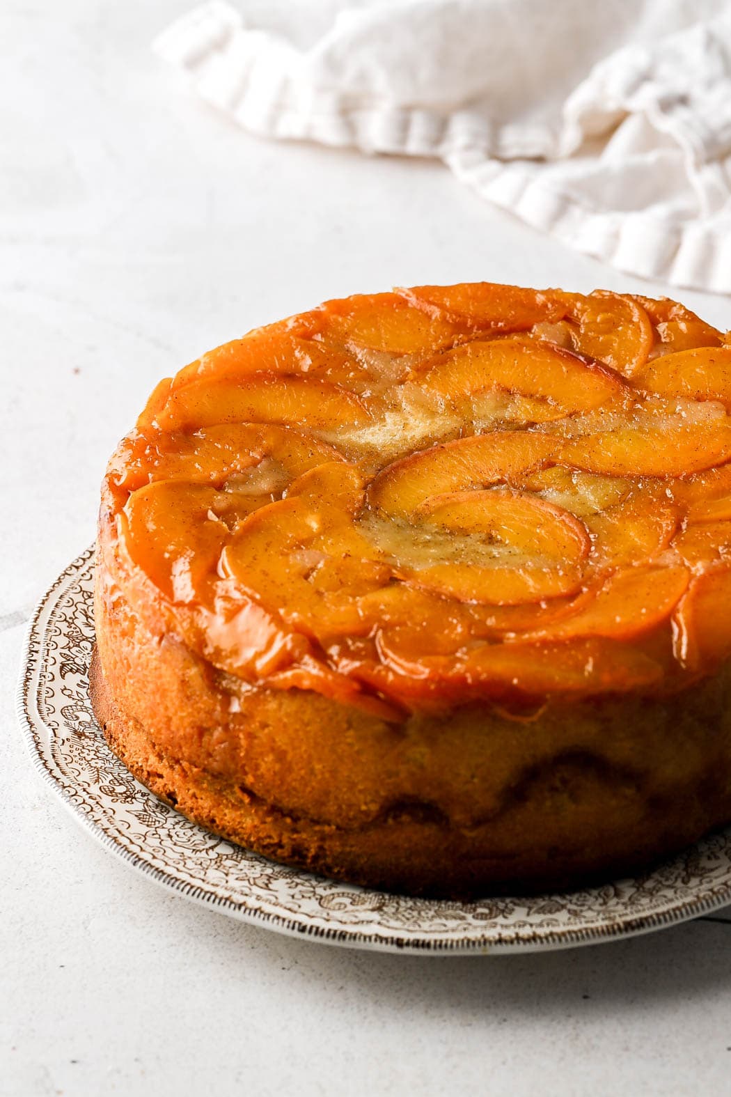 finished peach cobbler pound cake