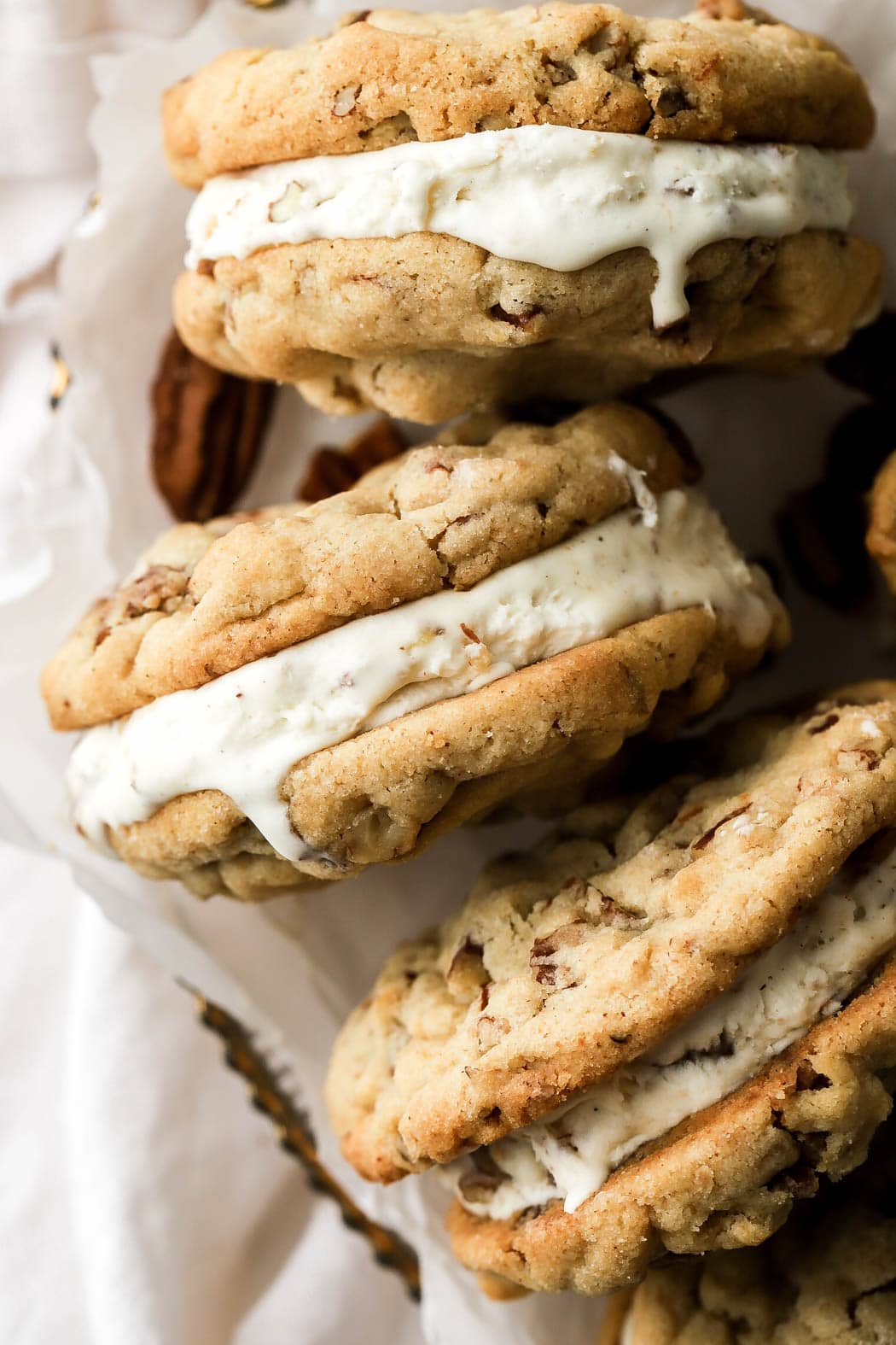 butter pecan cookies with butter pecan ice cream