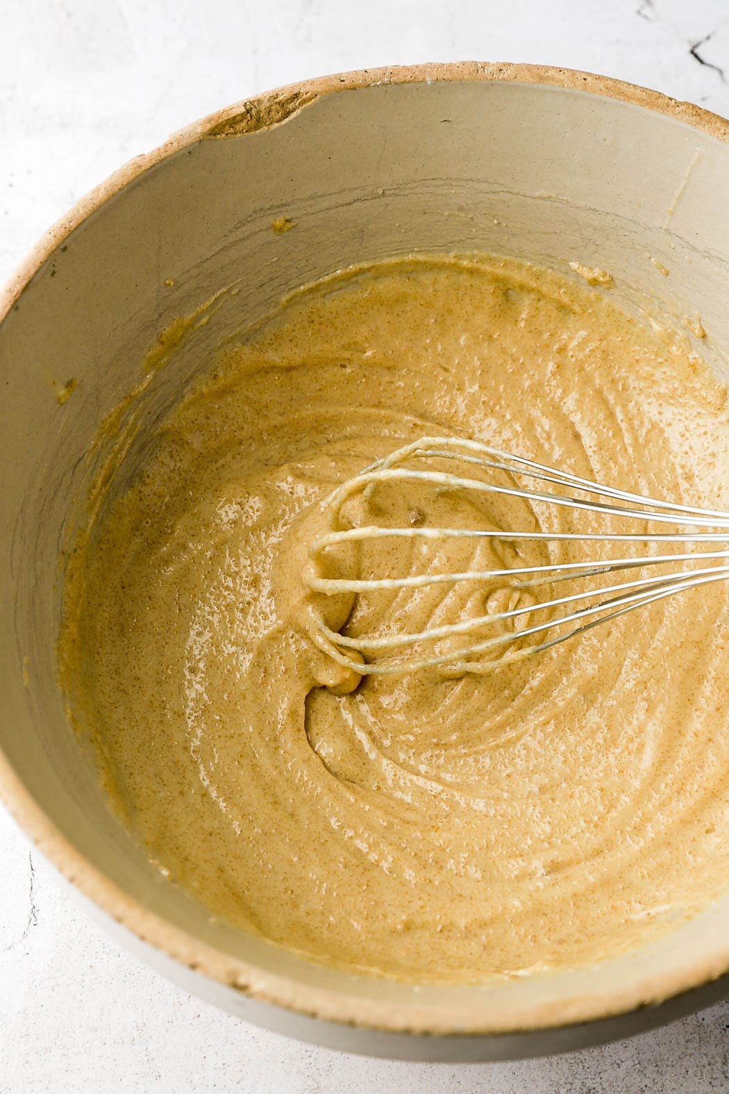 whisk together the brown butter, brown sugar and eggs