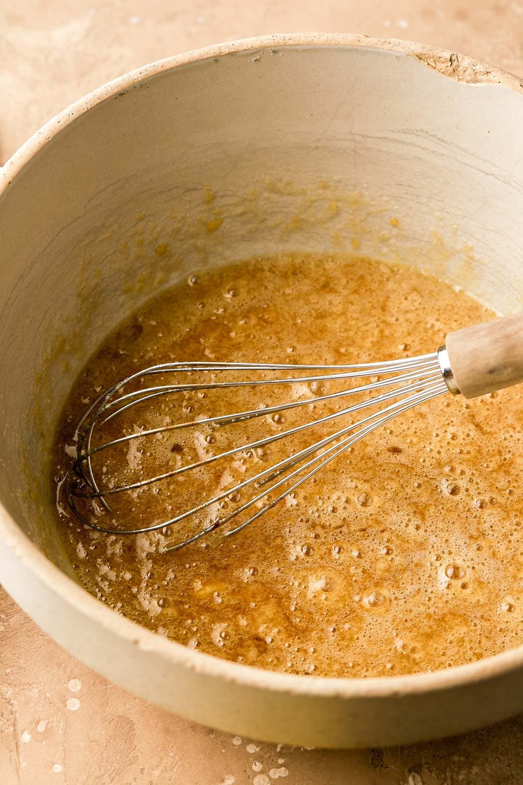 eggs lightly whisked with sugar