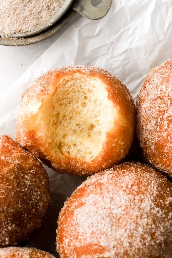 inside crumb of brioche donuts
